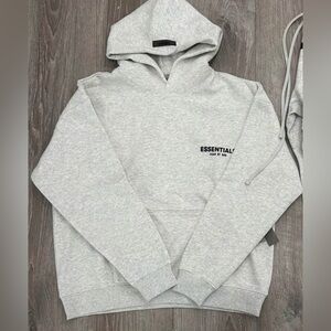 ESSENTIALS Men’s Light Gray Logo Hoodie